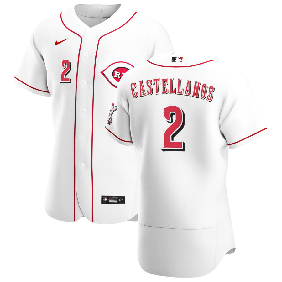 Cincinnati Reds #2 Nick Castellanos Men Nike White Home 2020 Authentic Player MLB Jersey